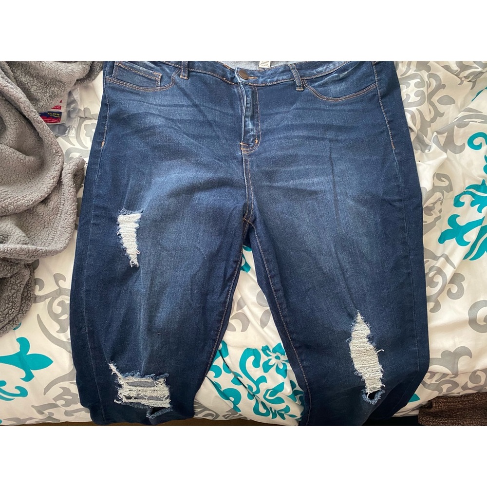 Distressed jeans